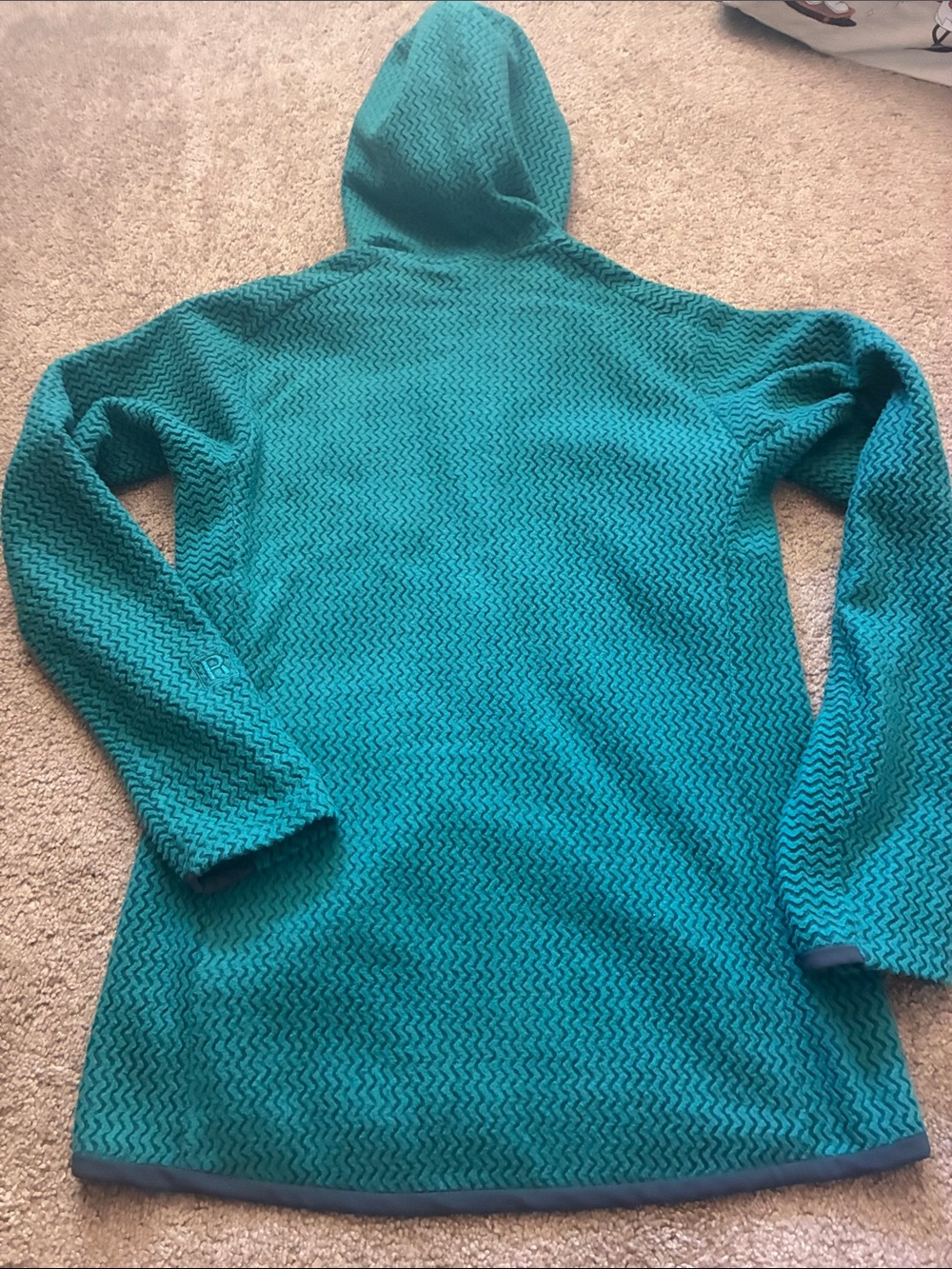 Patagonia R1 Air Full Zip Hooded Fleece Jacket Teal Green Women size S - Picture 5 of 8